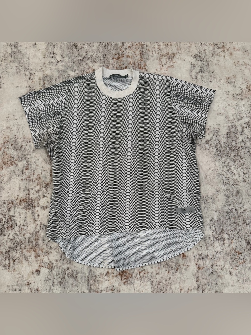 Adidas by Stella McCartney Athletic Top, High Low, Print Short Sleeve | Women L